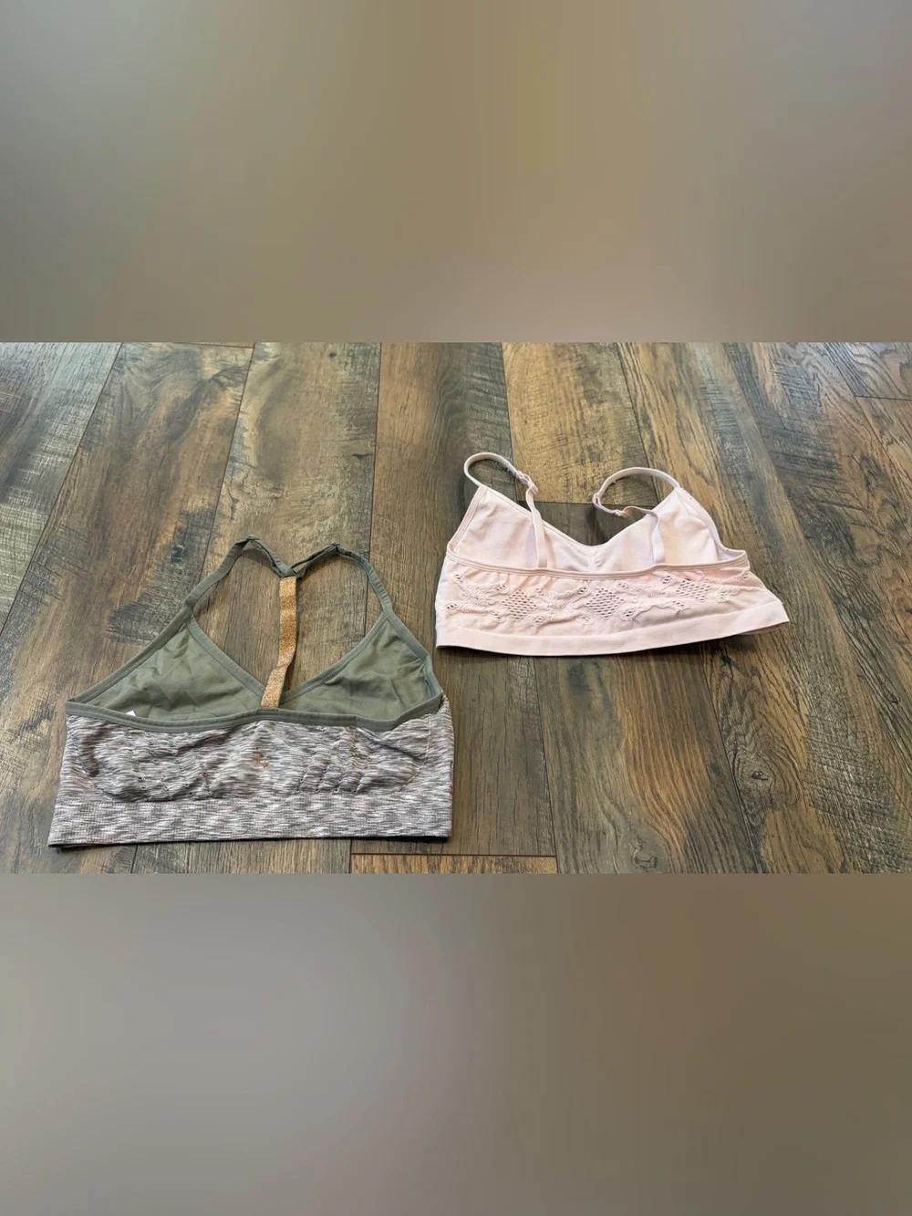 Justice Girls Training Sports Bras, Set Of Two, Green Pink, Size Medium 36/38